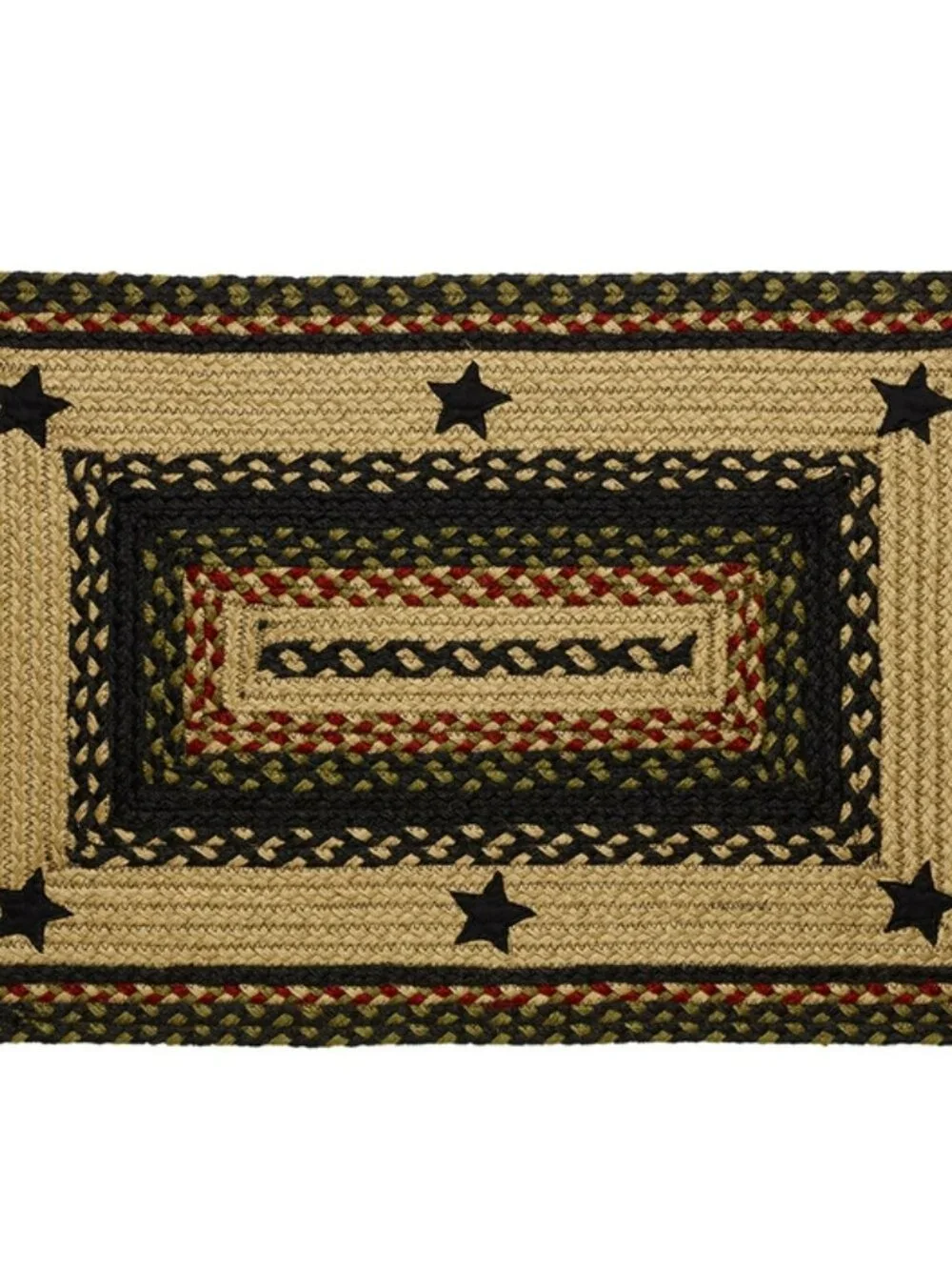 Country new Braided Jute Star Rug 20 in x 30 in